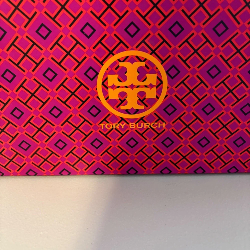 Tory‎ Burch Size 7.5 Geometric Logo Box Storage Keepsake Gift Presentation EMPTY